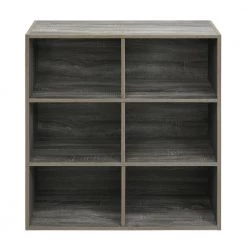 Mckinley 35.4 in. Wood Color 6-Shelf Standard Bookcase by Homy Casa -Homy Casa Shop wood homy casa bookcases bookshelves mckinley a c3 1000