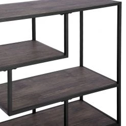 Open Back Bookcase 29.5 in. Brown Wood 4 -Shelf Ladder Storage Bookcase by Homy Casa -Homy Casa Shop wood homy casa bookcases bookshelves metacritic mdf hm fa 1000