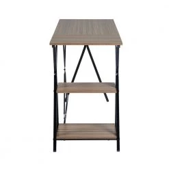 Maddie 47 in. Brown Manufactured Wood Computer Writing Desk with 2 Shelves by Homy Casa -Homy Casa Shop wood homy casa computer desks maddie lmkz 4f 1000