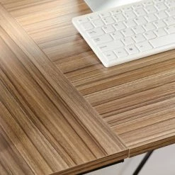 Maddie 47 in. Brown Manufactured Wood Computer Writing Desk with 2 Shelves by Homy Casa -Homy Casa Shop wood homy casa computer desks maddie lmkz 66 1000