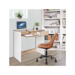 Tik 31.5 in. Rectangular Light Brown 1-Drawer Writing Desk by Homy Casa -Homy Casa Shop wood homy casa computer desks tik a0 1000