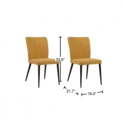 Upholstered Yellow Parsons Chair (Set of 2) by Homy Casa 14 Upholstered Yellow Parsons Chair (Set of 2) by Homy Casa -Homy Casa Shop yellow homy casa accent chairs aldred yellow 40 1000