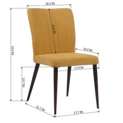 Upholstered Yellow Parsons Chair (Set of 2) by Homy Casa 18 Upholstered Yellow Parsons Chair (Set of 2) by Homy Casa -Homy Casa Shop yellow homy casa accent chairs aldred yellow 44 1000