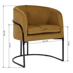Leisure Brown with Black Paintting Frame Ochre Stylish Button Velvet Armchair by Homy Casa -Homy Casa Shop yellow homy casa accent chairs charles ochre 44 1000