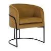 Leisure Brown with Black Paintting Frame Ochre Stylish Button Velvet Armchair by Homy Casa -Homy Casa Shop yellow homy casa accent chairs charles ochre 64 1000