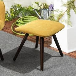 Kas Yellow Fabric Upholstered Tufted Armrest Wingback Arm Chair With Ottoman by Homy Casa -Homy Casa Shop yellow homy casa accent chairs kas ottoman sunrise 76 1000