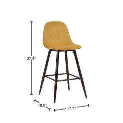 Charlton 37.4 in Yellow Low Back Metal Frame Counter Stool with Fabric Seat (Set of 2) by Homy Casa 15 Charlton 37.4 in Yellow Low Back Metal Frame Counter Stool with Fabric Seat (Set of 2) by Homy Casa -Homy Casa Shop yellow homy casa bar stools hd charlton bar high terry yellow 40 1000