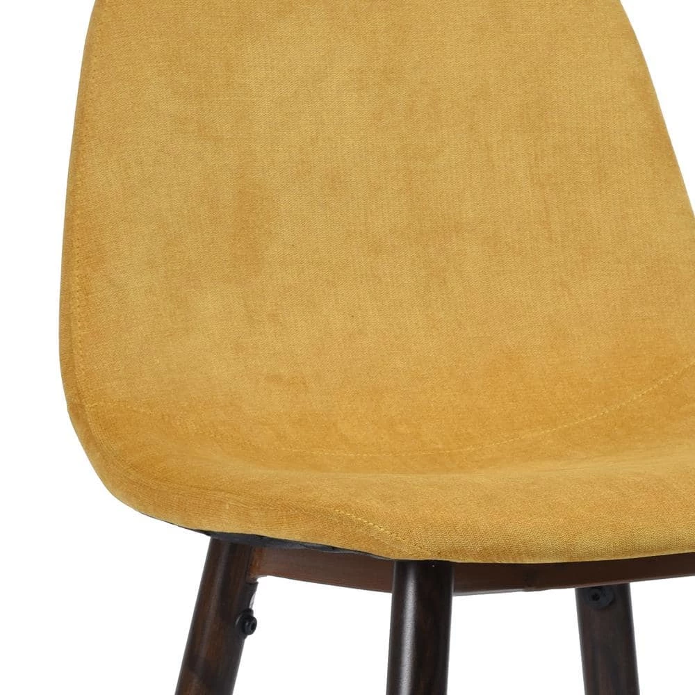 Charlton 37.4 in Yellow Low Back Metal Frame Counter Stool with Fabric Seat (Set of 2) by Homy Casa 11 Charlton 37.4 in Yellow Low Back Metal Frame Counter Stool with Fabric Seat (Set of 2) by Homy Casa - Image 9