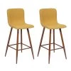 Scargill 39.8 in. Yellow Low Back Metal Fram Cushioned Bar Stool with Fabric Seat (Set of 2) by Homy Casa -Homy Casa Shop yellow homy casa bar stools hd scargill bar yellow 64 1000