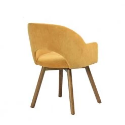 Aranguiz Yellow Fabric Upholstered Arm Dining Chairs ( Set of 2) by Homy Casa -Homy Casa Shop yellow homy casa dining chairs aranguiz terry fabric yellow ukfr 44 1000