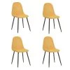 Fabric + Foam Upholstery Medieval living room Side Chair Wood legs Yellow Parsons Chair (Set of 4) by Homy Casa -Homy Casa Shop yellow homy casa dining chairs charlton terry fabric yellow 64 1000