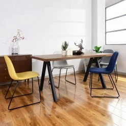 Suva Yellow Fabric Dining Chair (Set of 4) by Homy Casa -Homy Casa Shop yellow homy casa dining chairs suva yellow 4pcs 31 1000