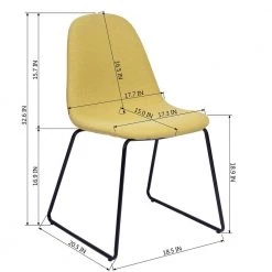 Suva Yellow Fabric Dining Chair (Set of 4) by Homy Casa -Homy Casa Shop yellow homy casa dining chairs suva yellow 4pcs 44 1000