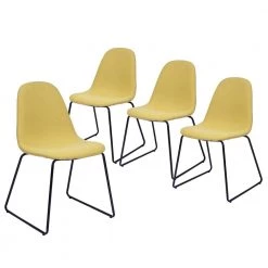 Suva Yellow Fabric Dining Chair (Set of 4) by Homy Casa