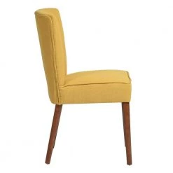 Thaddeus Yellow Fabric Upholstered Side Dining Chairs ( Set of 2 ) by Homy Casa -Homy Casa Shop yellow homy casa dining chairs thaddeus yellow 1f 1000