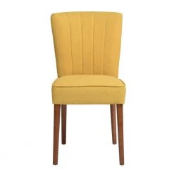 Thaddeus Yellow Fabric Upholstered Side Dining Chairs ( Set of 2 ) by Homy Casa -Homy Casa Shop yellow homy casa dining chairs thaddeus yellow 4f 1000
