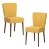 Thaddeus Yellow Fabric Upholstered Side Dining Chairs ( Set of 2 ) by Homy Casa -Homy Casa Shop yellow homy casa dining chairs thaddeus yellow 64 1000