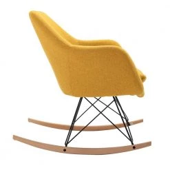 Dottie Yellow Fabric Rocking Leisure Chair with Cushion by Homy Casa -Homy Casa Shop yellow homy casa rockers gliders ottomans dottie yellow 1f 1000