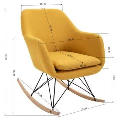 Dottie Yellow Fabric Rocking Leisure Chair with Cushion by Homy Casa -Homy Casa Shop yellow homy casa rockers gliders ottomans dottie yellow 44 1000