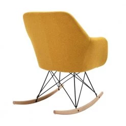 Dottie Yellow Fabric Rocking Leisure Chair with Cushion by Homy Casa -Homy Casa Shop yellow homy casa rockers gliders ottomans dottie yellow 4f 1000