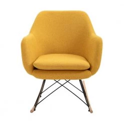 Dottie Yellow Fabric Rocking Leisure Chair with Cushion by Homy Casa -Homy Casa Shop yellow homy casa rockers gliders ottomans dottie yellow c3 1000