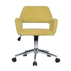 Computer Yellow Desk Chair Home Office Task Chair Upholstered Open Back Swivel Canary by Homy Casa -Homy Casa Shop yellow homy casa task chairs ross chrome canary c3 1000
